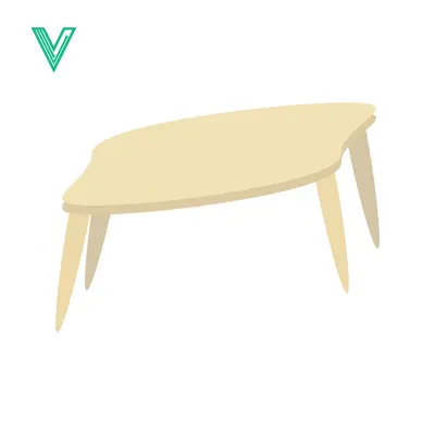 Minimalist Light Wood Coffee Table with Four Legs