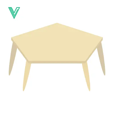 Aset premium populer: Pentagonal Table with Five Legs Isolated on White Background