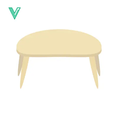 Simple Wooden Coffee Table with Curved Edges