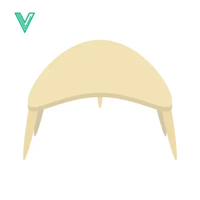 Minimalist Curved Table with Tapered Legs