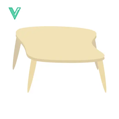 Minimalist Light Wood Coffee Table with Four Legs
