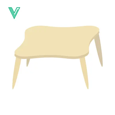 Minimalist Light Wood Coffee Table with Curved Edges