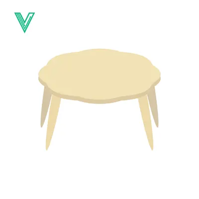 Simple Wooden Coffee Table with Four Legs
