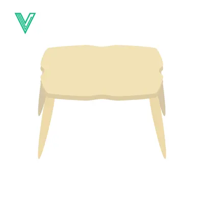 Simple Wooden Stool with Four Legs