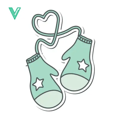 Cute Mint Green Mittens with Heart String