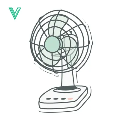 A simple illustration of a desk fan in motion