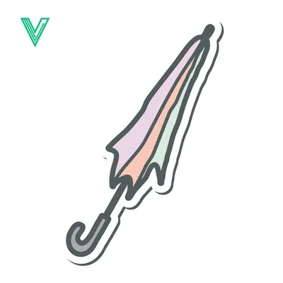 Closed Pastel Umbrella Illustration