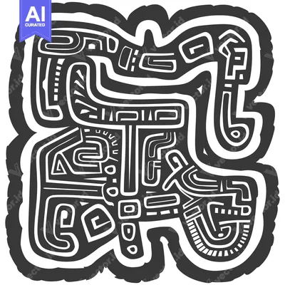 Aset premium populer: Abstract Black and White Geometric Pattern with Curved Lines and Shape