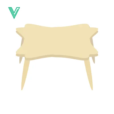 Aset desain premium: Simple Wooden Table with Four Legs