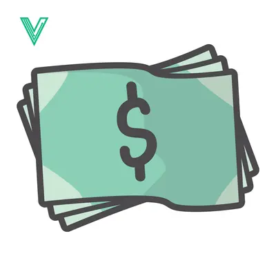 Stack of Green Money Bills with Dollar Sign