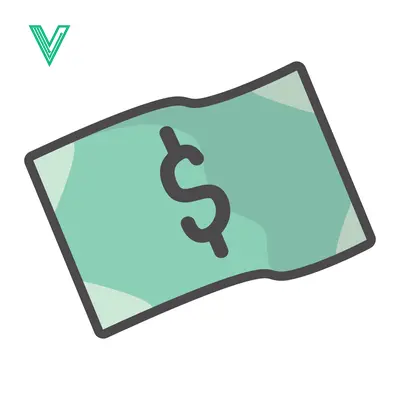 Aset desain premium: Simple Illustration of a Green Dollar Bill with a Dollar Sign