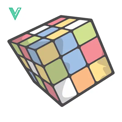 Aset desain premium: A colorful Rubiks Cube puzzle toy a classic brain teaser game