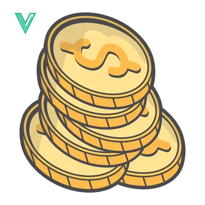 Stack of Gold Coins with Dollar Sign Illustration
