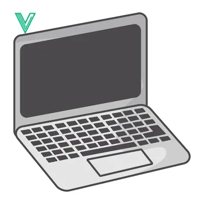 Modern Laptop Computer Icon with Keyboard and Screen