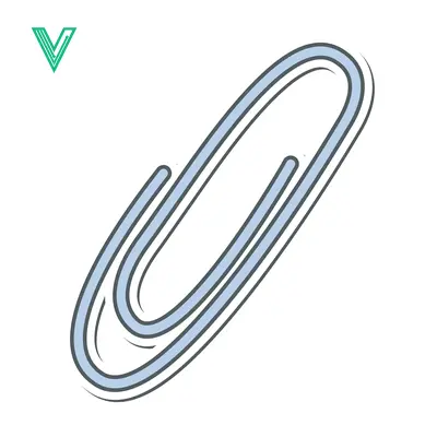 Aset premium populer: A simple blue paperclip illustration on a white background