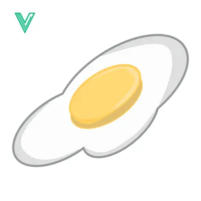 Simple Fried Egg Illustration Isolated on White Background
