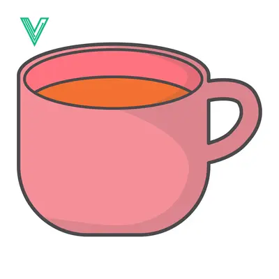 A simple illustration of a pink mug filled with a warm beverage