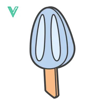 Simple Blue Popsicle on a Stick