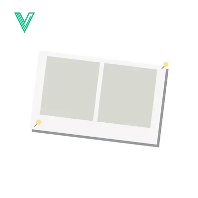 Blank Photo Album Page with Two Empty Frames