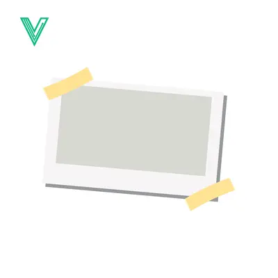 Download Blank Photo Frame with Yellow Tape on White Background Vector Graphic