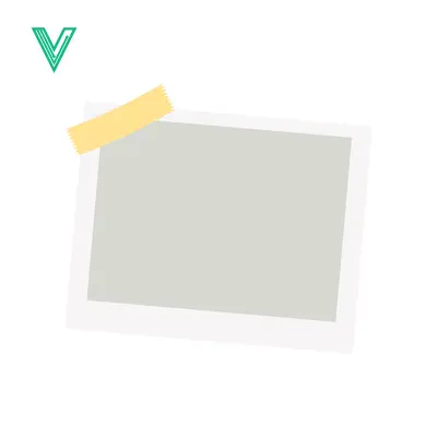 A blank photo frame with a yellow tape accent