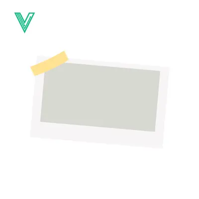 Blank Polaroid Photo with Yellow Tape