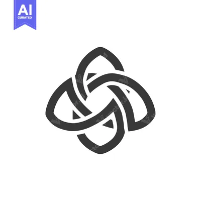 Aset desain premium: Abstract black and white graphic design of an interlocked shape