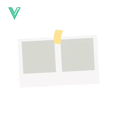 Popular premium asset: Two blank polaroid photos taped together on a white background
