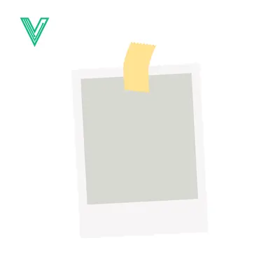 Blank Photo Frame with Yellow Tape