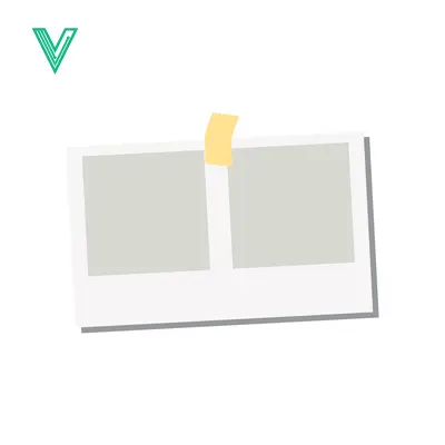 Two empty photo frames taped together on a white background
