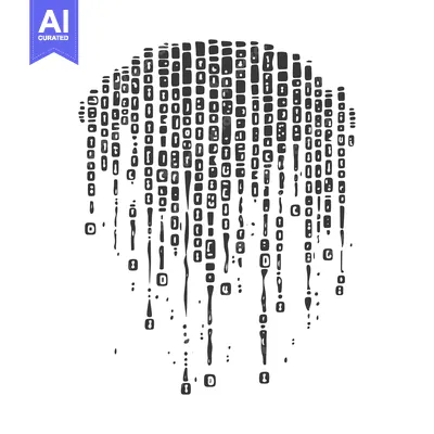 Aset desain premium: Abstract black and white graphic design with rounded shapes