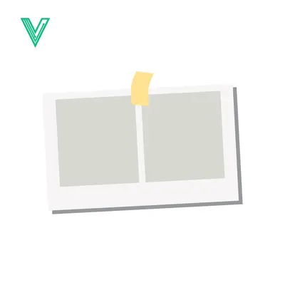 Two empty photo frames taped together on a white background