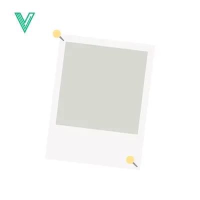 Blank Polaroid Photo Pinned to White Background