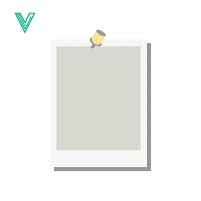 Blank Photo Frame Pinned with a Yellow Thumbtack