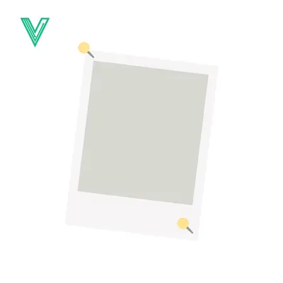 Aset desain premium: Blank Polaroid Photo Pinned to White Background