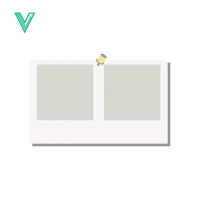 Two empty photo frames pinned together with a small yellow pin