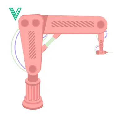 Industrial Robotic Arm in a Minimalist Pink Design
