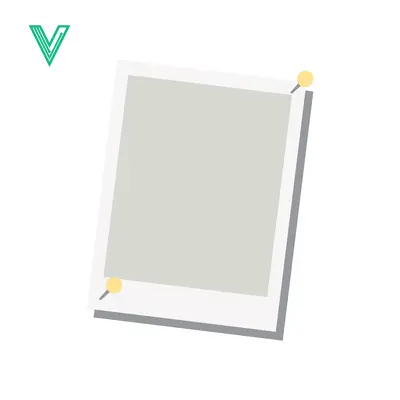 A blank photo frame with a grey background and yellow pins