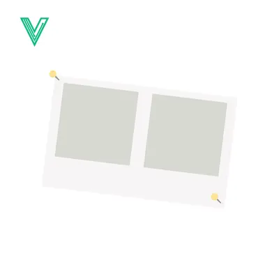 Two Empty Photo Frames Pinned to a White Background