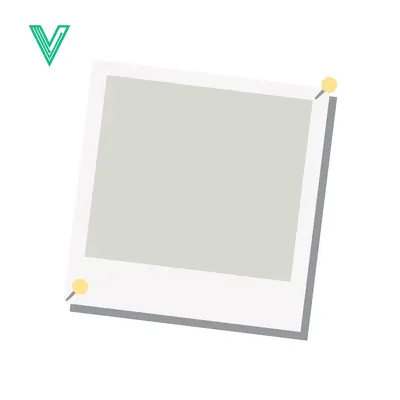Aset premium populer: A blank instant photo frame pinned to a white background