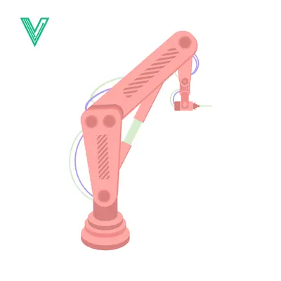 Robotic Arm in Pink Industrial Automation Concept