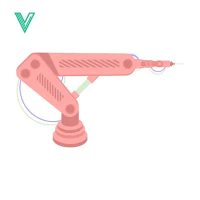 Robotic Arm with Drill Bit in Pink Color