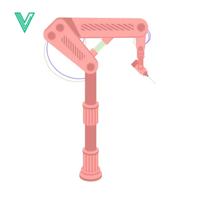 Aset desain premium: Robotic Arm with Laser Engraver Tool