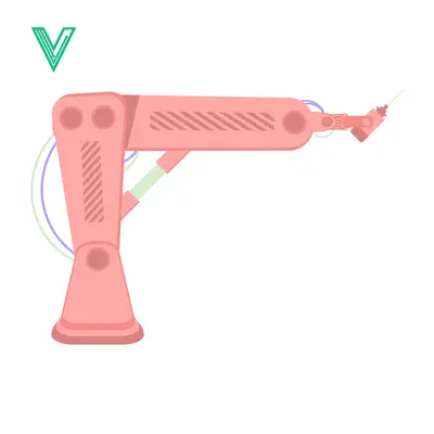 Aset desain premium: Robotic Arm Illustration in Pink Color