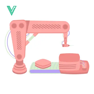 Automated Robotic Arm Manufacturing Process Illustration