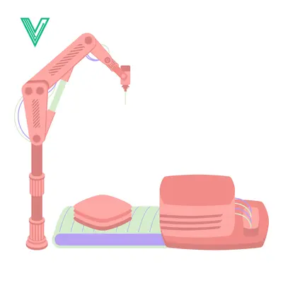 Aset desain premium: 3D Printing Robotic Arm Constructing Object on Platform
