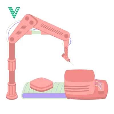Aset premium populer: Automated Robotic Arm Manufacturing Process Illustration