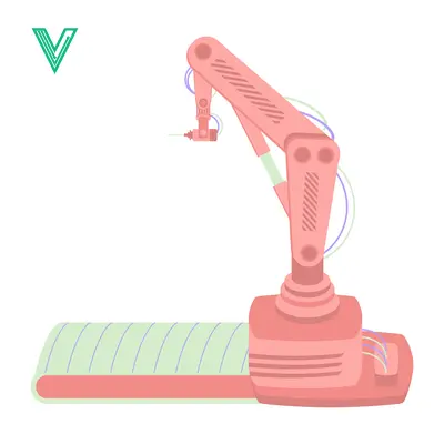 Robotic Arm on Conveyor Belt in Industrial Setting