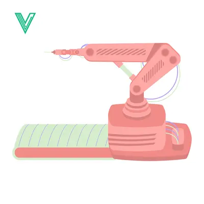 Automated Robotic Arm on a Conveyor Belt in a Factory Setting