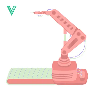 Robotic Arm on Conveyor Belt in Industrial Setting